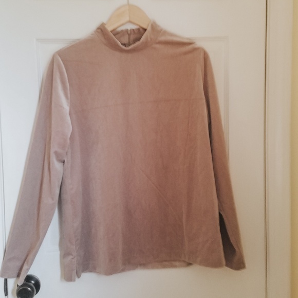 Lands' End Tops - 🍁NWOT Lands End Tan Velvet Mock Neck